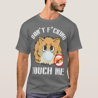 T-shirt Chien Poméranien Avec Masque Visage Ne Se Frappe P