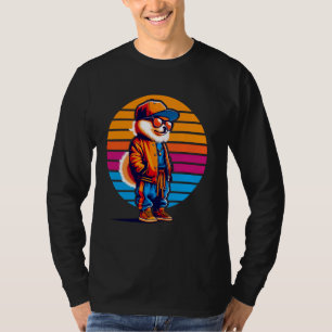 T-shirt Chien Poméranien cool Moderne Style urbain Sunset