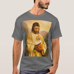 T-shirt chien poméranien et amant jésus 