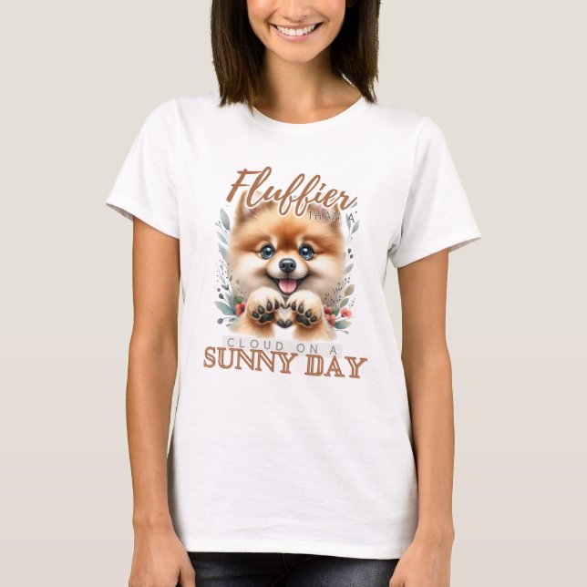 T-SHIRT CHIEN POMERANIEN ROUGE DÉCLARÉ (Devant)