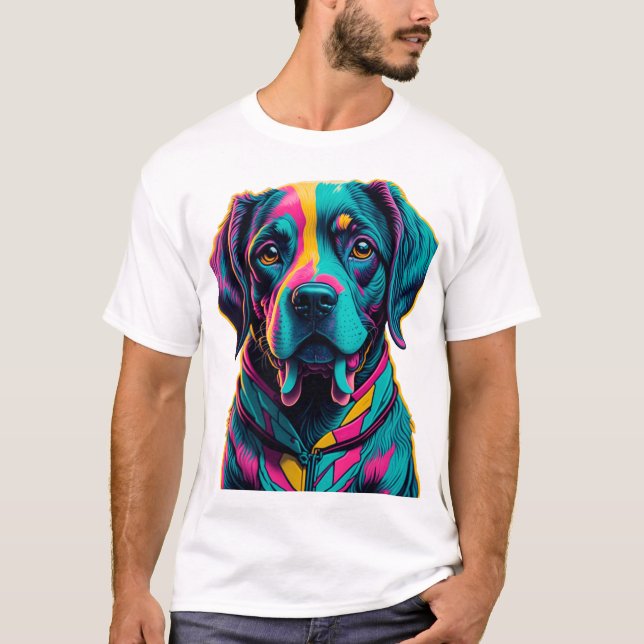 T-shirt Chien Pop Art pour ajouter de l'amusement et de la (Devant)
