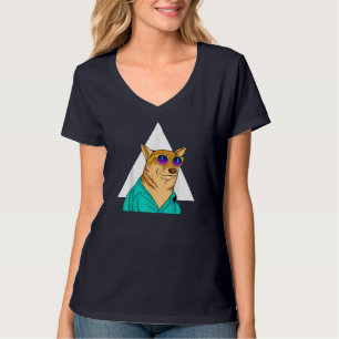 T-shirt Chien Portant des lunettes de soleil Funny Animal 