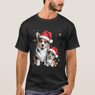 T-shirt Chien portant un chapeau de Père Noël Xmas Vacance