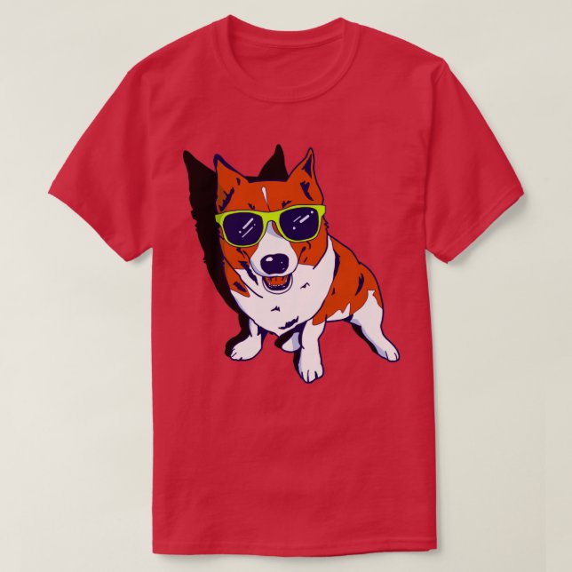 T-shirt Chien Porte Ses Lunettes De Soleil (Design devant)