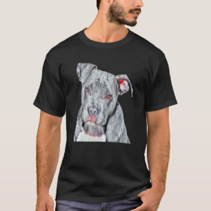 T-shirt Chien Portrait Filtre Photo Pot Bull Chien
