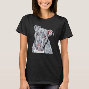 T-shirt Chien Portrait Filtre Photo Pot Bull Chien