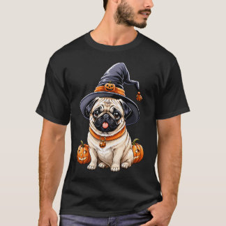 T-shirt "Chien Potelé en Chapeau de Sorcière Série d'Art H