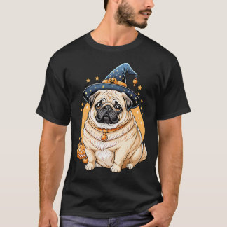 T-shirt "Chien Potelé en Chapeau de Sorcière Série d'Art H
