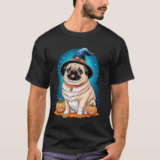 T-shirt "Chien Potelé en Chapeau de Sorcière Série d'Art H