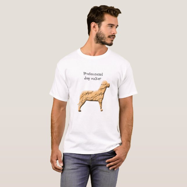 T-shirt Chien professionnel Walker Animaux de compagnie Si (Devant entier)