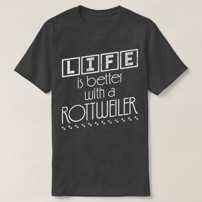 T-shirt Chien propriétaire Cadeau Aimer Chiens Rottweiler (Design devant)