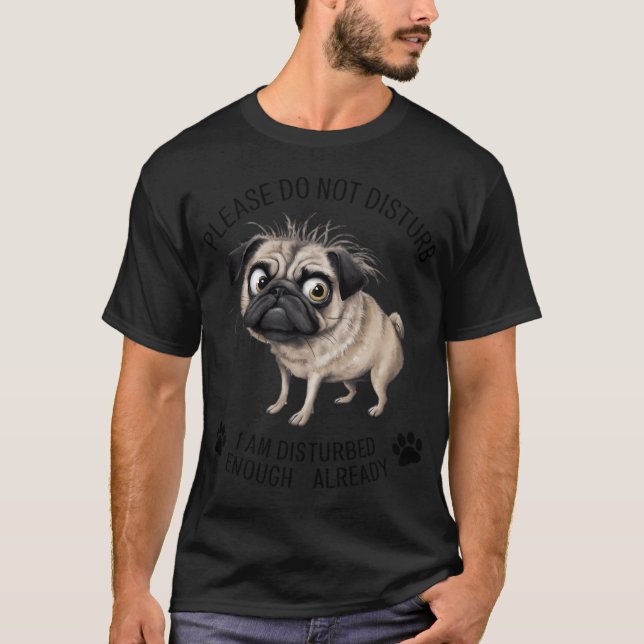 T-shirt Chien pug aquarelle mignon (Devant)