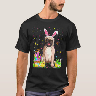 T-shirt Chien Pug de Pâques Lapin Chasse aux oeufs Pug Dim