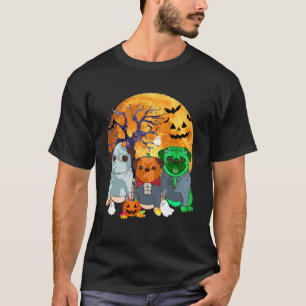 T-shirt Chien Pug Halloween Citrouille Jack O Lantern Zomb