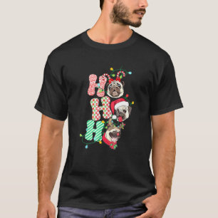 T-shirt Chien Pug Ho Ho Ho de Noël pour chien Xmas