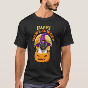 T-shirt Chien Pug Hurlement O Ween Sorcière Halloween