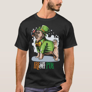 T-Shirt Chien Pug Irlandais de la Saint-Patrick