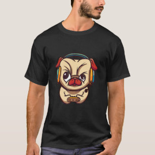 T-shirt Chien Pug Joueur 