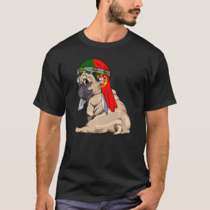 T-shirt Chien Pug Mignon Rétro Drapeau Portugal Fierté