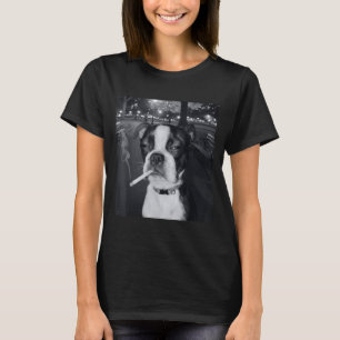 T-shirt Chien qui fume drôle Mème Cigarette Mème de chien