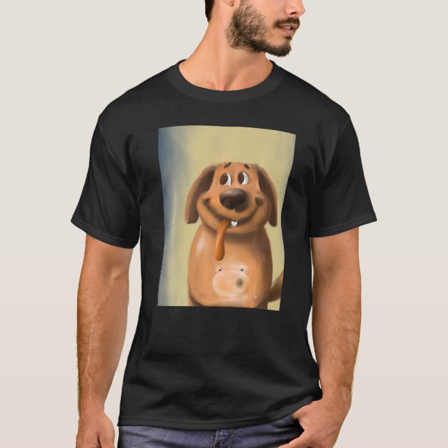 T-shirt Chien qui sort la langue chien dégoûtant (Devant)