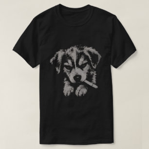 T-shirt Chien Rebelle avec Cigarette