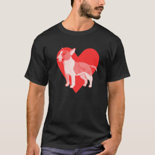 T-shirt Chien Red Heart Bull Terrier