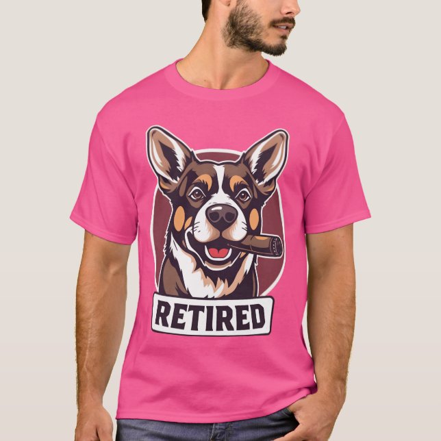 T-shirt Chien retraité fille vintage (Devant)