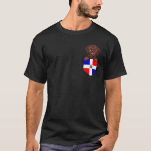 T-shirt Chien Retriever à Poil Frisé Drapeau République Do