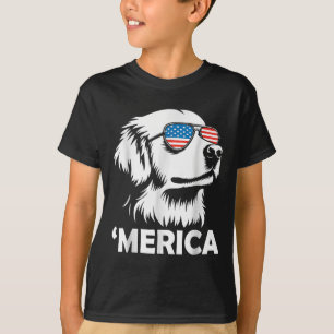 T-shirt Chien Retriever Doré 4 Juillet Merica