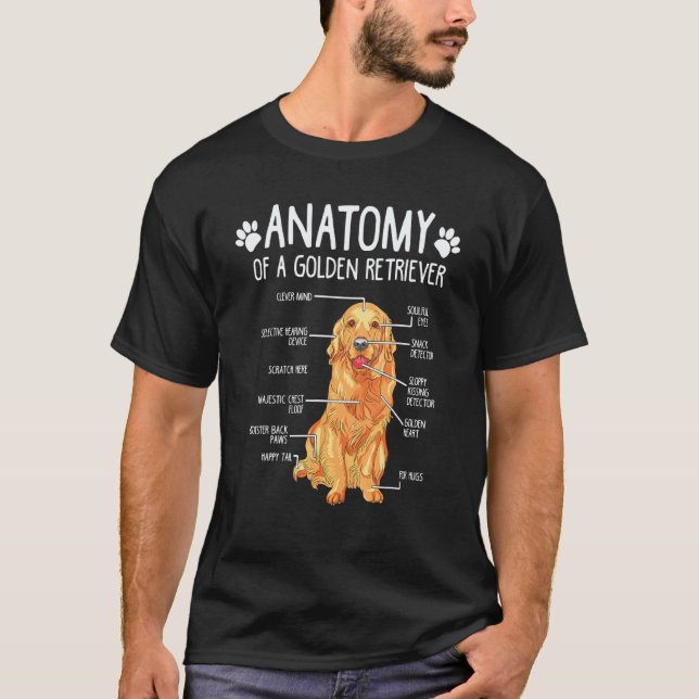 T-shirt Chien Retriever doré Anatomie (Devant)