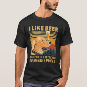 T-shirt Chien Retriever Doré Bière 3 Personnes Drôle Boire