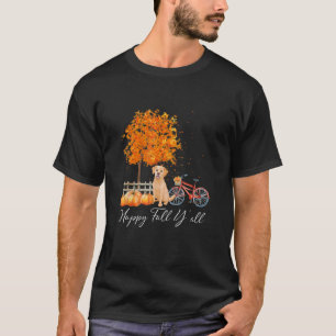 T-shirt Chien Retriever Doré Cool Avec Citrouille Bonjour