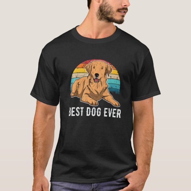 T-shirt Chien Retriever Doré Coucher de Soleil  6 (Devant)