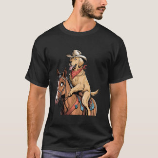 T-shirt Chien Retriever Doré Drôle à Cheval Maman Dorée D