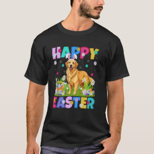 T-shirt Chien Retriever Doré Drôle Chasse aux œufs de Pâqu
