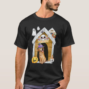 T-shirt Chien Retriever Doré Halloween Sorcière Maison Han