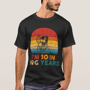 T-shirt Chien Retriever doré J'ai 10 ans en âge de chien D