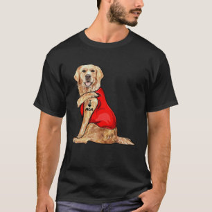 T-shirt chien retriever doré j'aime maman tatouage