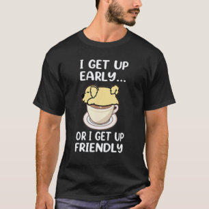 T-shirt Chien Retriever Doré Je Me Lève Tôt Café Drôle P
