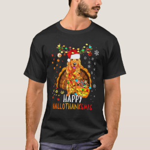 T-shirt Chien Retriever doré Joyeux Hallothanksmas Famille