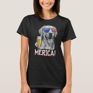 T-shirt Chien Retriever doré Merica 4 juillet Patriotique