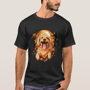 T-shirt Chien Retriever doré Mignon Citrouilles et M d'Hal