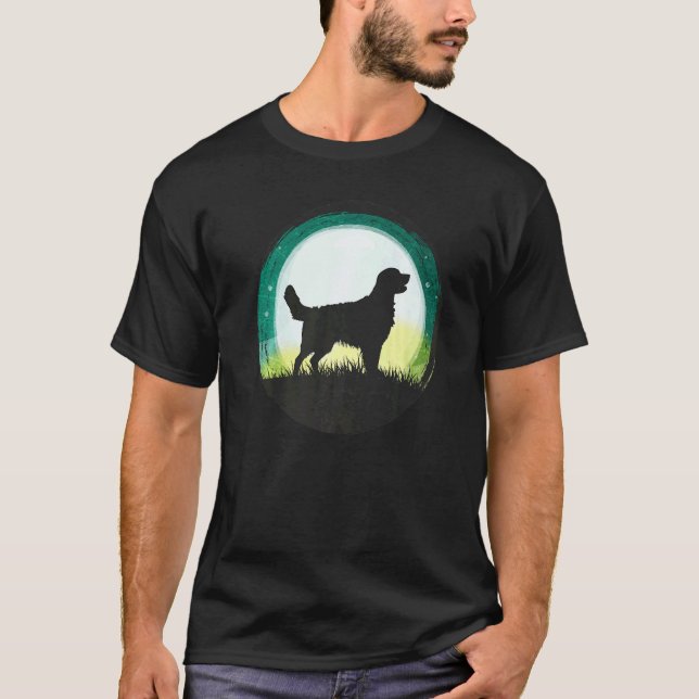 T-shirt Chien Retriever Doré Rétro (Devant)