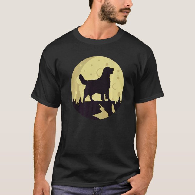 T-shirt Chien Retriever Doré Rétro  6 (Devant)