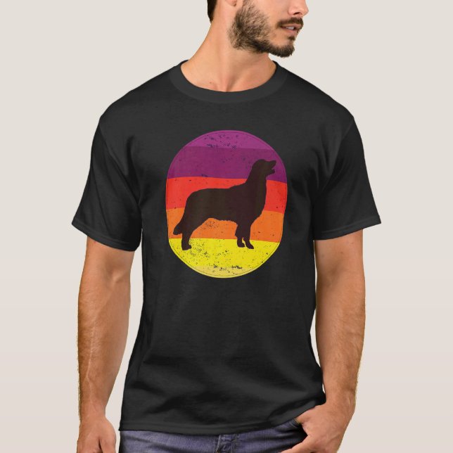 T-shirt Chien Retriever Doré Rétro  9 (Devant)