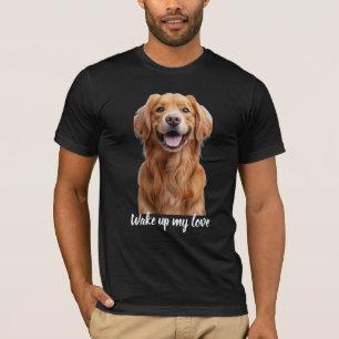 T-shirt Chien Retriever Doré Souriant et Heureux