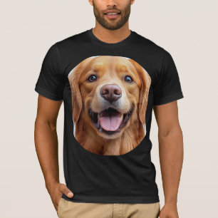 T-shirt Chien Retriever Doré Souriant et Heureux