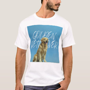T-shirt Chien Retriever Doré Vintage Art Rétro Ciel Bleu