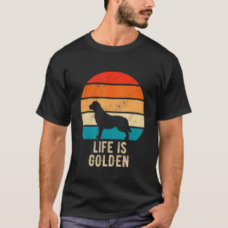 T-shirt Chien Retriever Golden Drôle La Vie Est Dorée